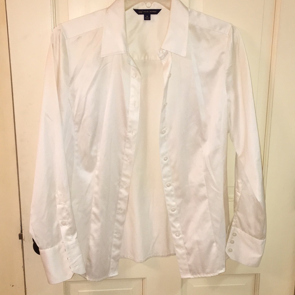 cream brooks brothers button up top